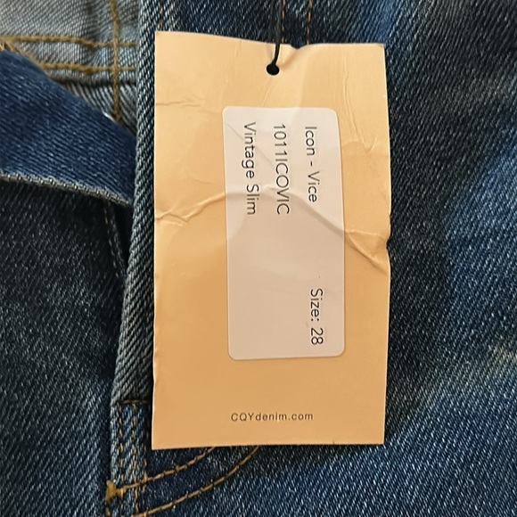 CQY sz 28 Icon Vice Vintage Slim NWT new condition button fly Jean distressed - Picture 4 of 6